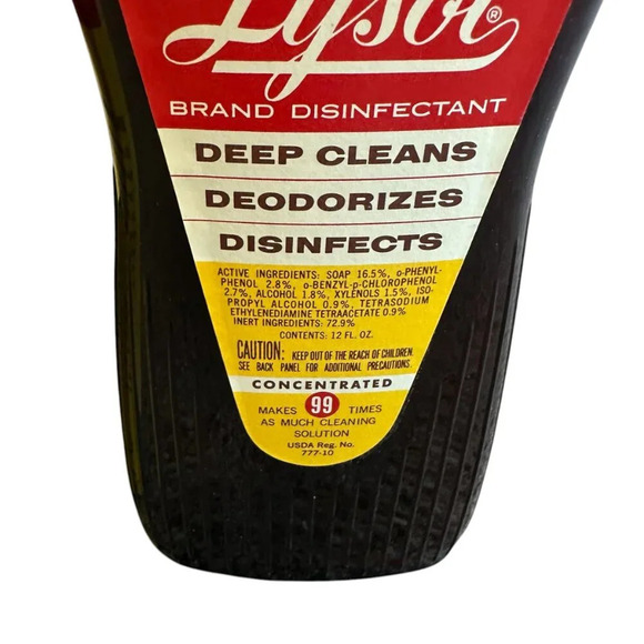 Lysol Disinfectant Cleaner Concentrated Vintage Glass Bottle Collectible w/ Box - Picture 3 of 9